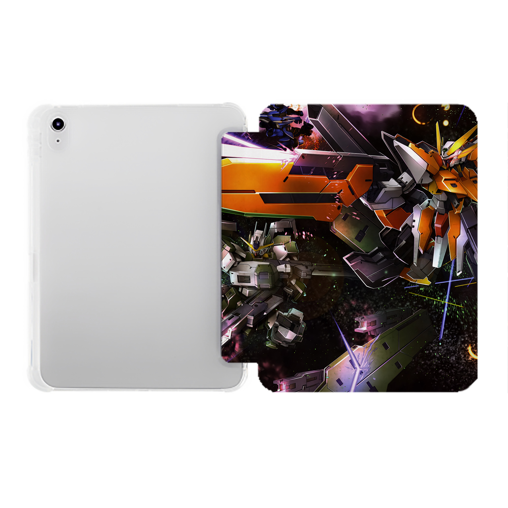 （画像用） 機動戦士ガンダム Mobile Suit Gundam IPad ケース ペン収納付き 三つ折りスタンド PUレザー×シリコン 対応機種9.5/10.5/10.9インチ